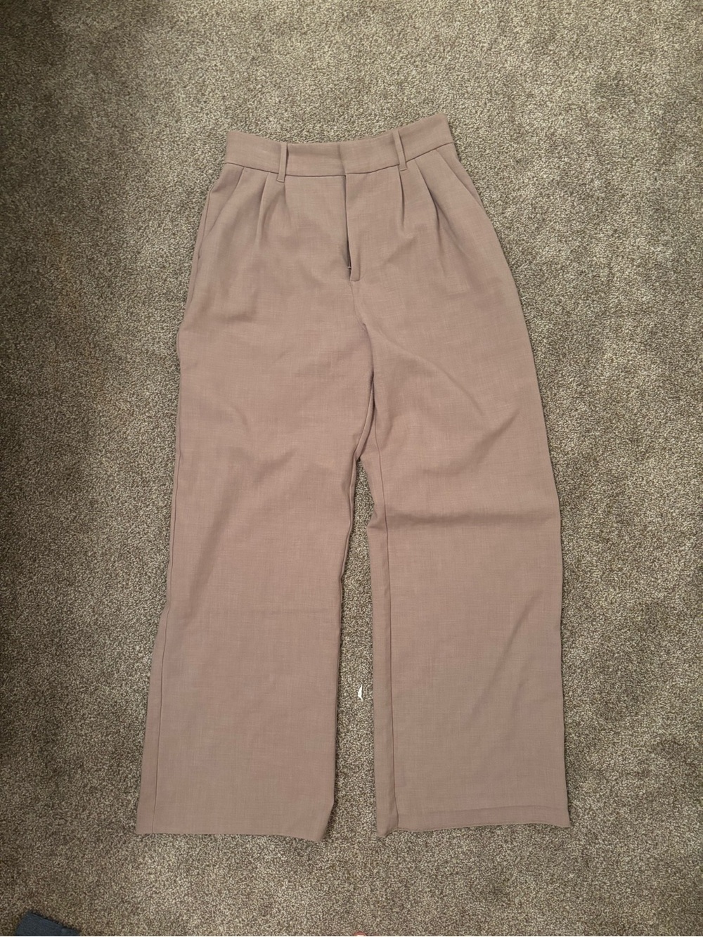 Abercrombie & Fitch Wide-Leg High-Rise Pants in tan